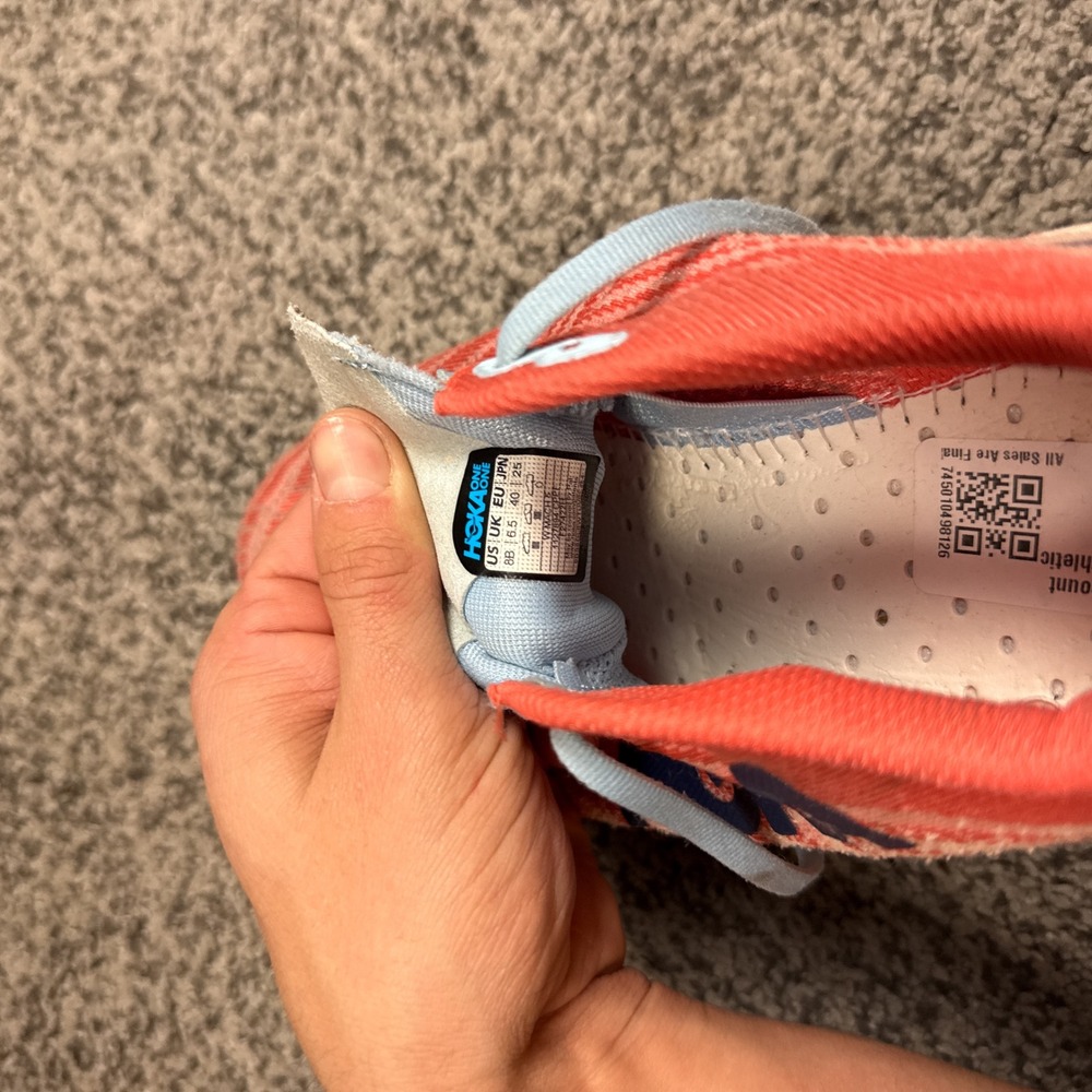 Hoka Mach 5 Running Shoes Womens 8 Orange Peach Blue Athletic Sneakers 1127894 - Picture 8 of 8